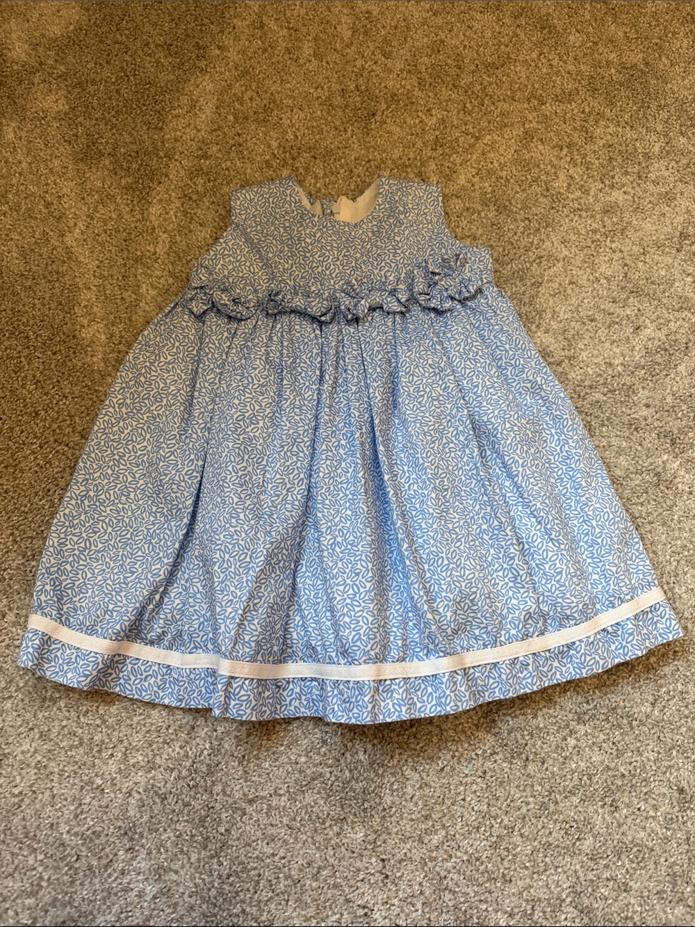 Bognar & Piccolini Blue Floral Trim Baby Girls' Dress